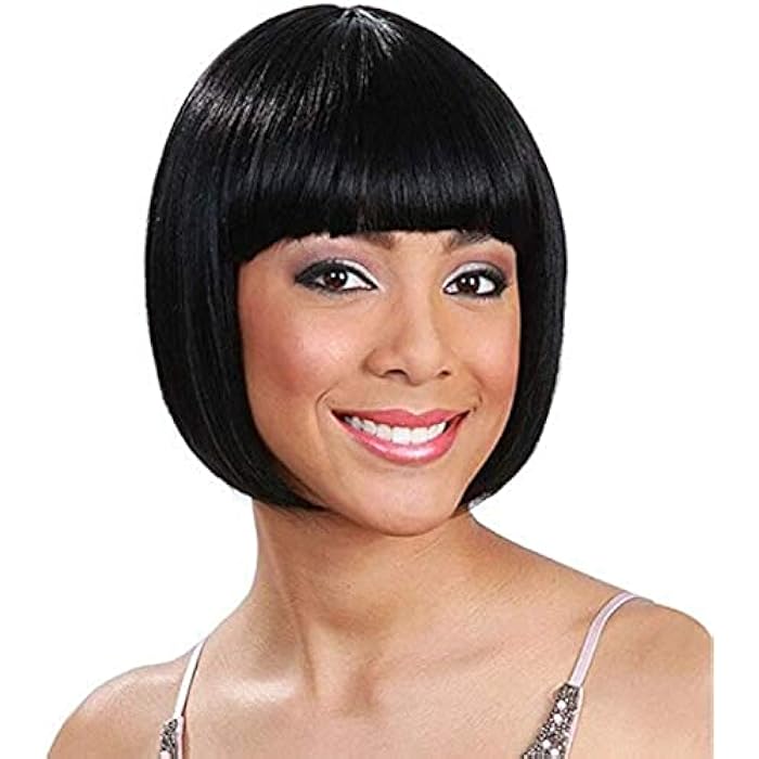 DILLARDS Elegant Fashion Women Black Bob Wig Soft Easy Comb Breathable Adjustable Short Hairpiece - Image 3